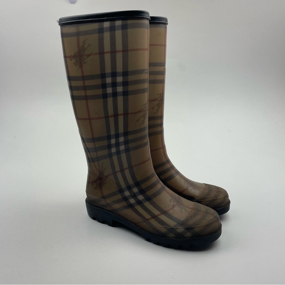 Burberry Nova Check Rain Boots Made in Italy Women’s Size 37EU 5UK) 6US) - Picture 3 of 10